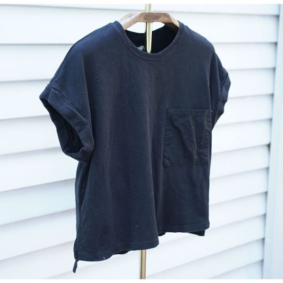 Avia Black Crew Neck Cuff Short Sleeve Top - Picture 3 of 4